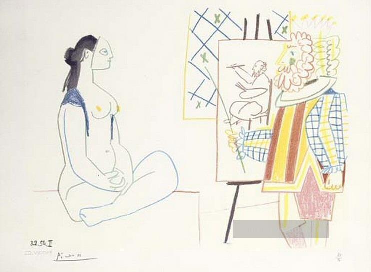Der Künstler und sein Modell L artiste et son modèle II 1958 kubistisch Ölgemälde